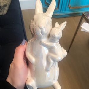 Mom and baby bunny figurine